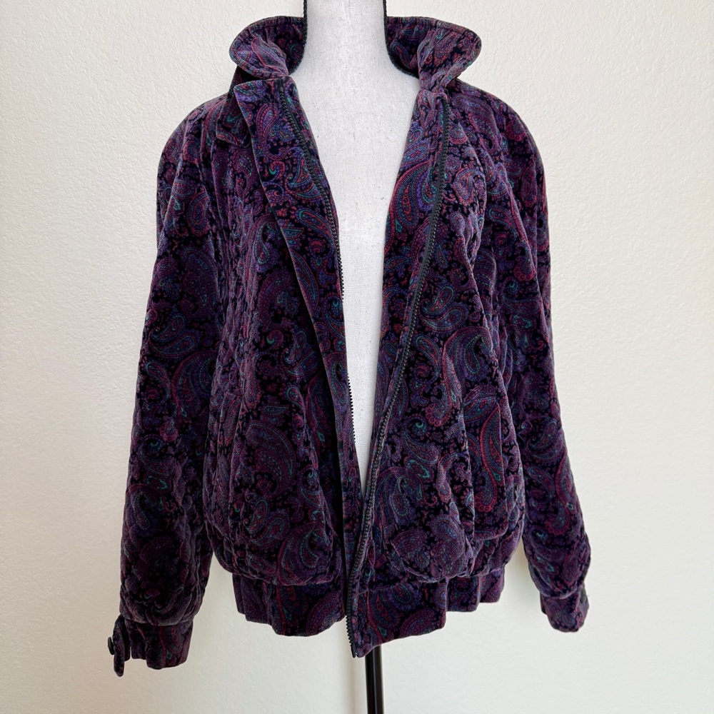 Vintage Quilted Purple Paisley Jacket
